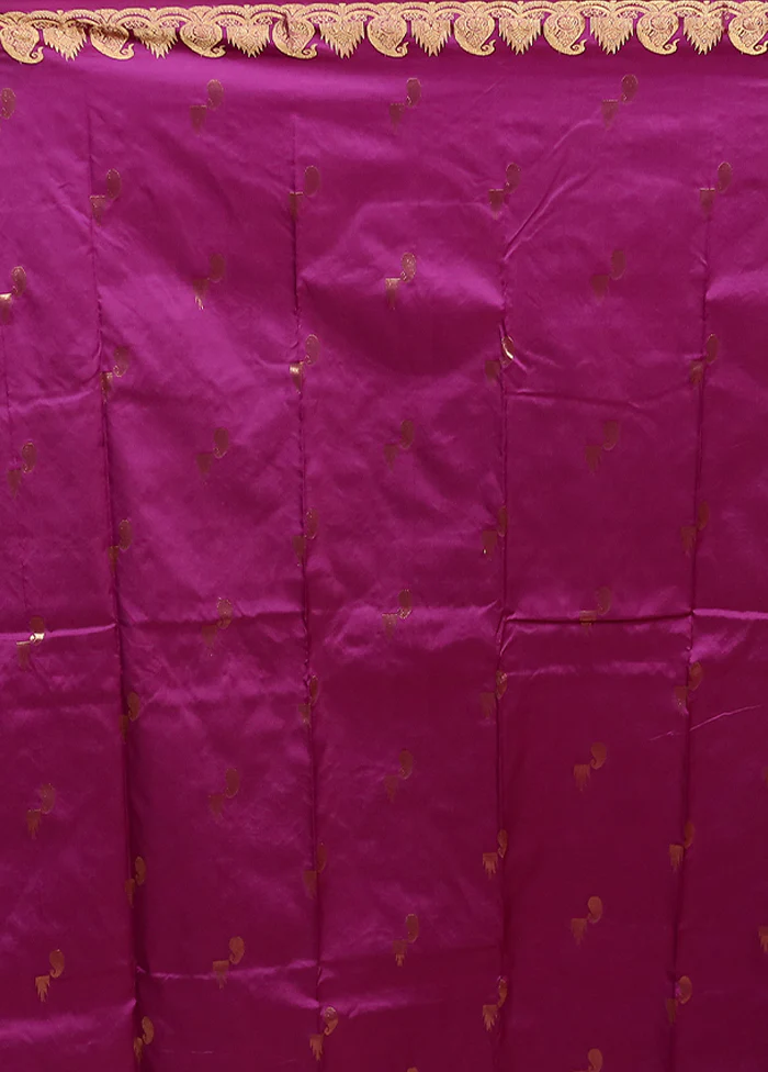 Red Handloom Kanjivaram Pure Silk Saree With Blouse Piece - Image 5