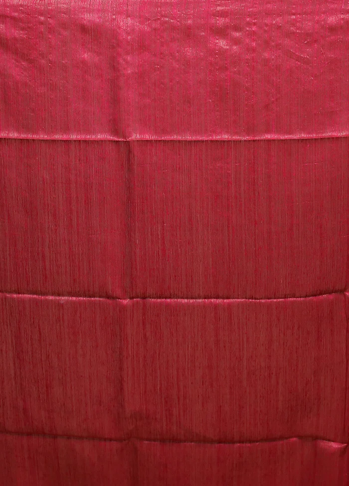 Red Handloom Matka Pure Silk Saree With Blouse Piece - Image 5