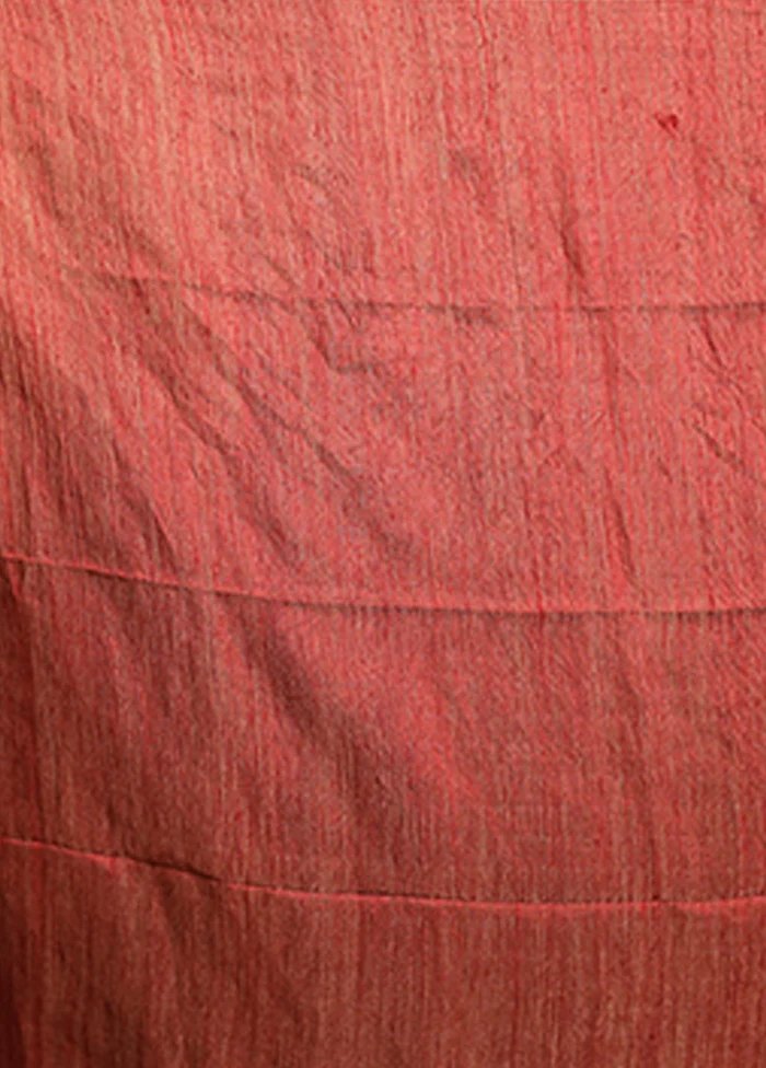 Red Handloom Matka Pure Silk Saree With Blouse Piece - Image 5