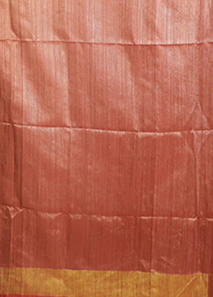 Red Handloom Matka Pure Silk Saree With Blouse Piece - Image 5