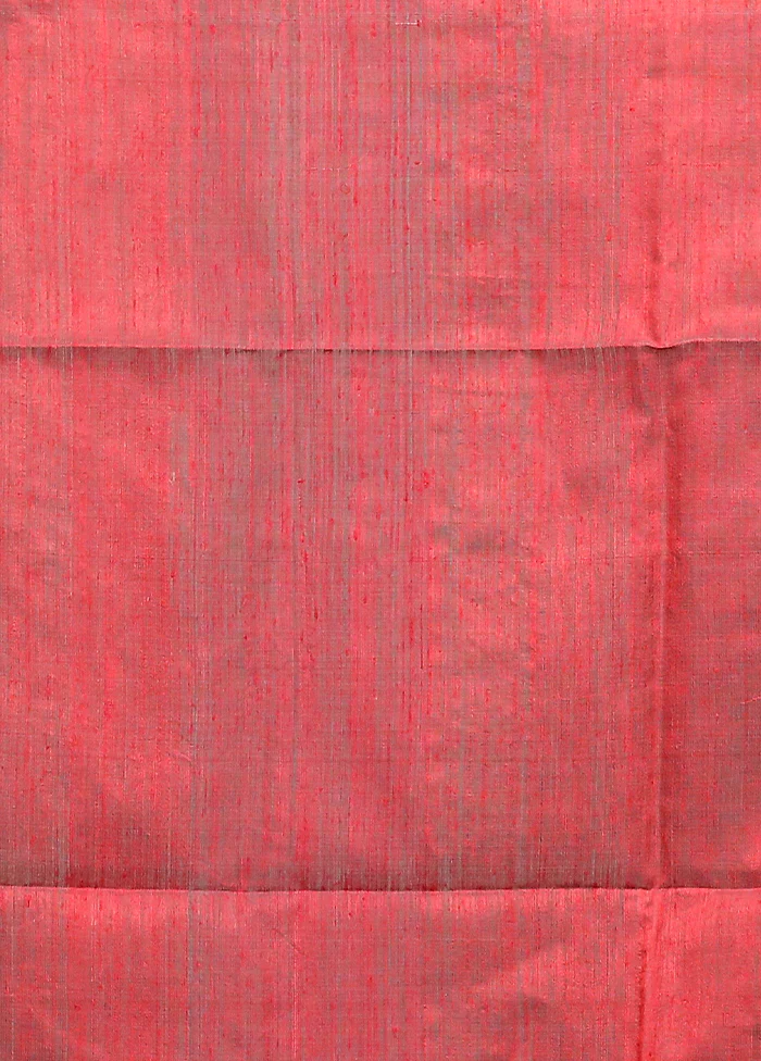 Red Handloom Matka Pure Silk Saree With Blouse Piece - Image 5