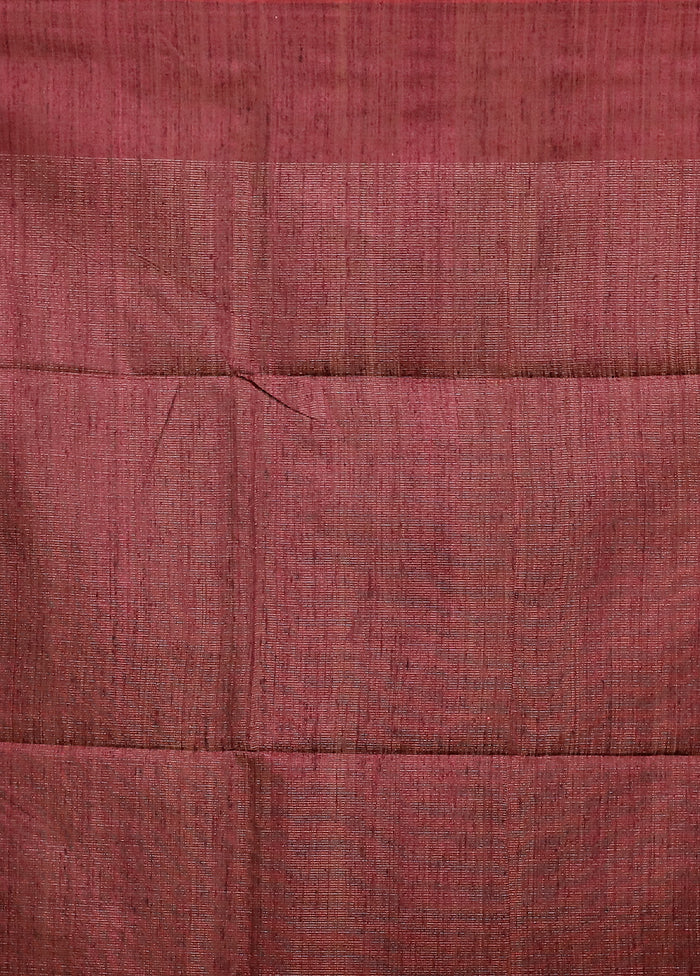 Red Handloom Matka Pure Silk Saree With Blouse Piece - Image 5
