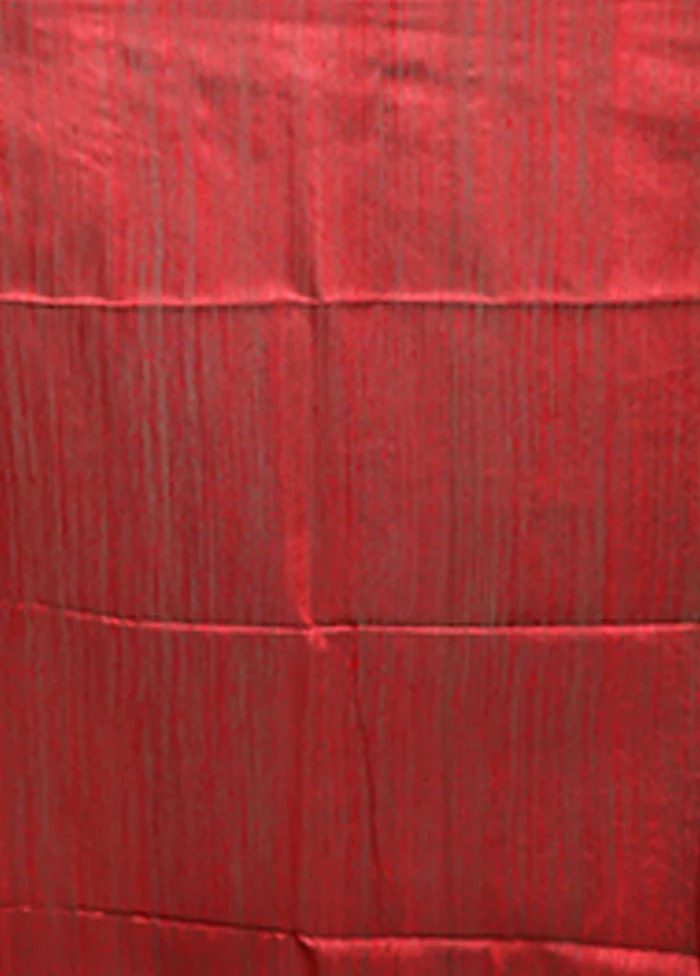 Red Handloom Matka Pure Silk Saree With Blouse Piece - Image 5