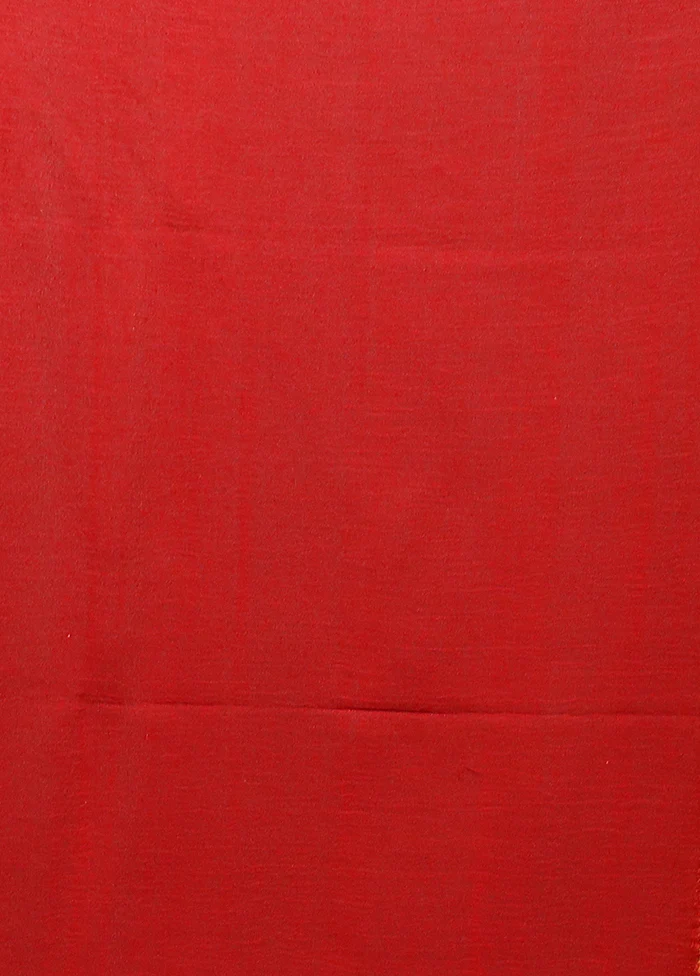 Red Handloom Matka Pure Silk Saree With Blouse Piece - Image 5