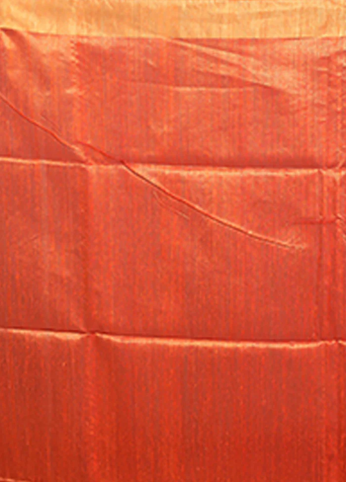 Red Handloom Matka Pure Silk Saree With Blouse Piece - Image 5