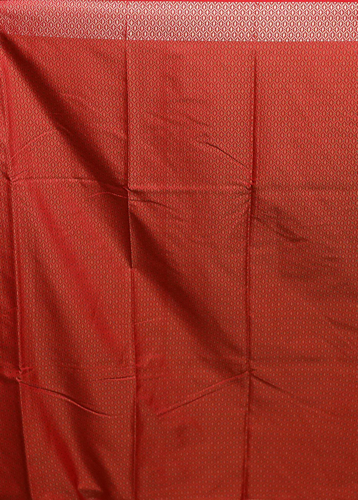 Red Jamewar Silk Saree With Blouse Piece - Image 5
