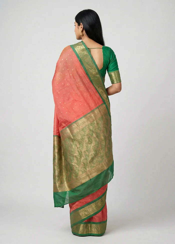 Red Kanjivaram Silk Saree With Blouse Piece - Image 2