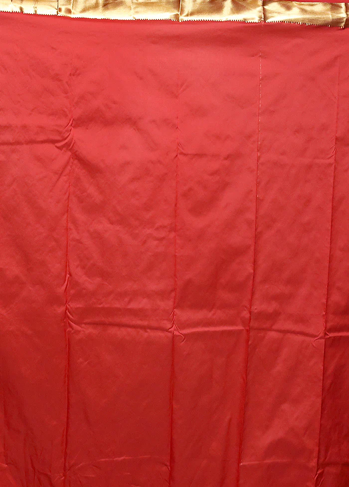 Red Kanjivaram Silk Saree With Blouse Piece - Image 5