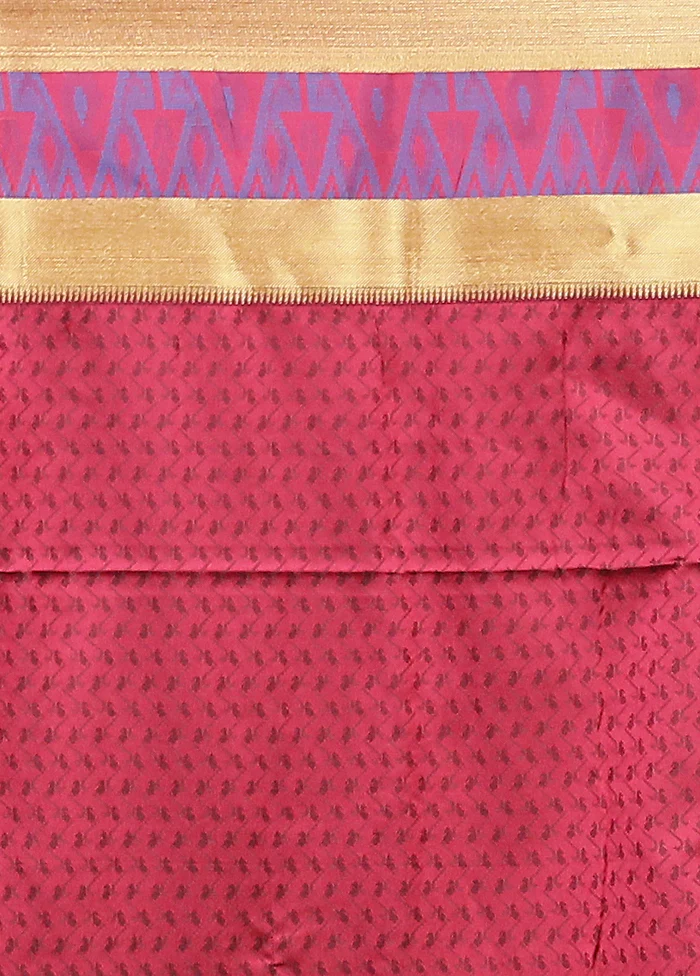 Red Kanjivaram Silk Saree With Blouse Piece - Image 5