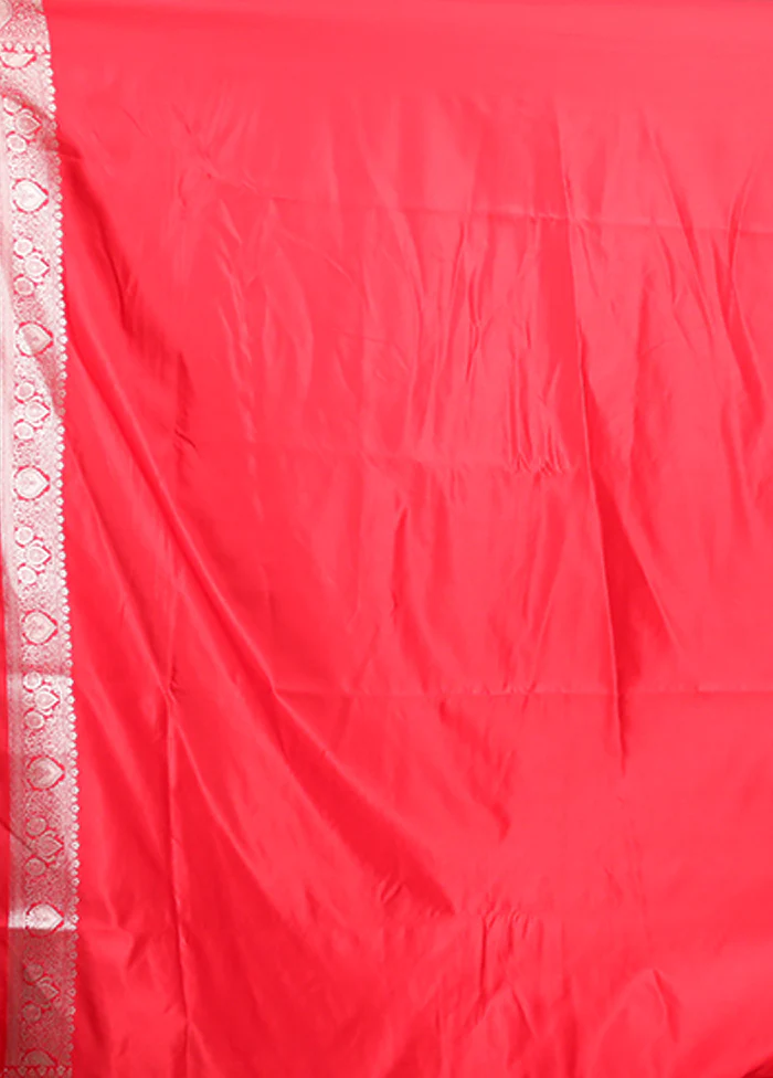 Red Katan Silk Saree With Blouse Piece - Image 5