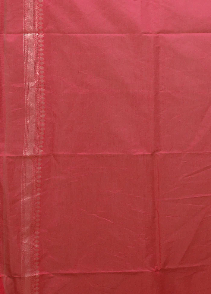 Red Kora Silk Saree With Blouse Piece - Image 5