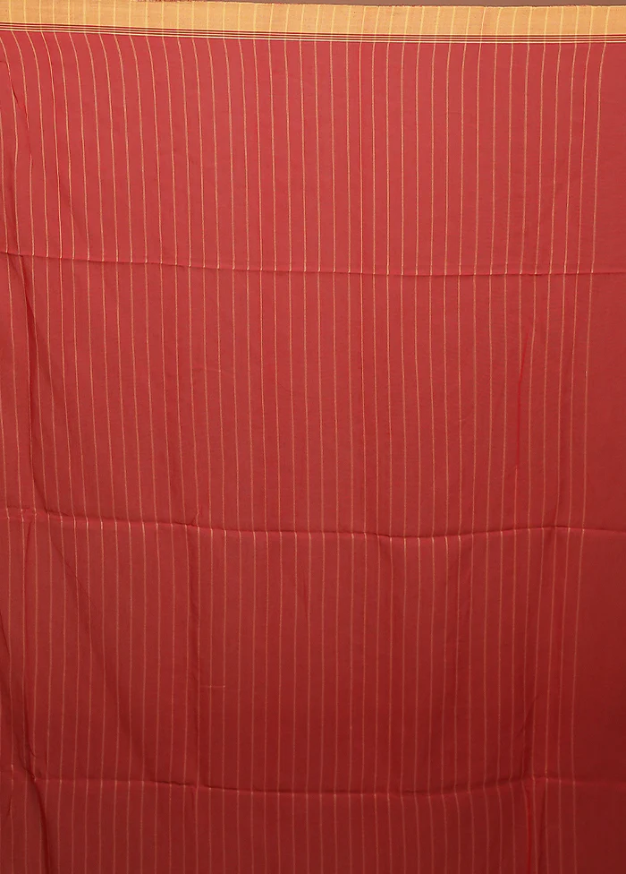 Red Matka Silk Saree With Blouse Piece - Image 5