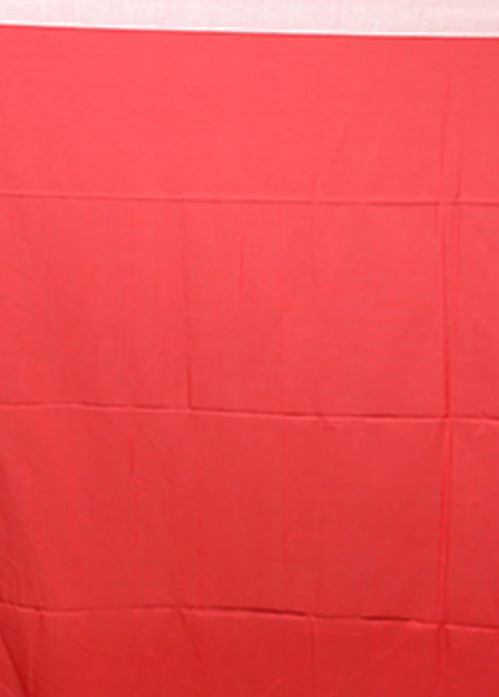 Red Matka Silk Saree With Blouse Piece - Image 5