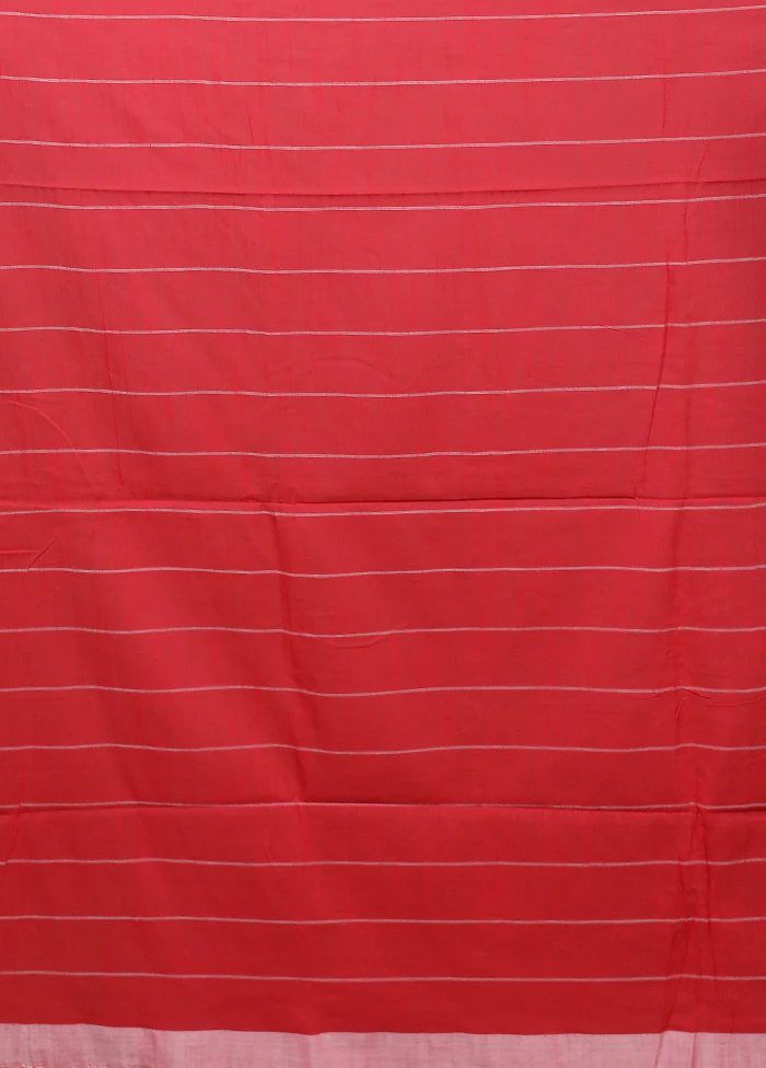 Red Matka Silk Saree With Blouse Piece - Image 5