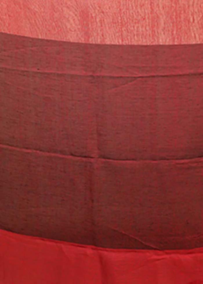 Red Matka Silk Saree With Blouse Piece - Image 5
