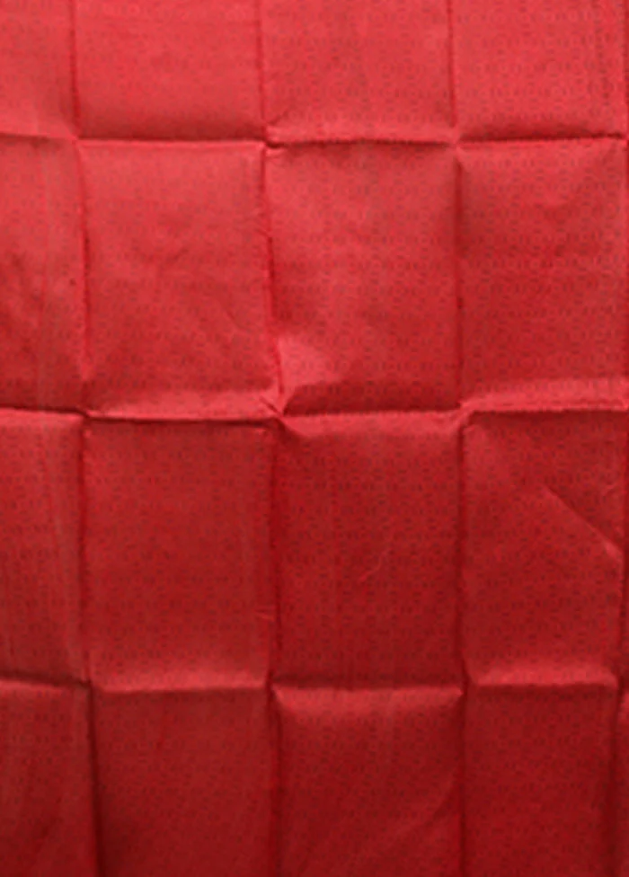 Red Printed Pure Silk Saree Without Blouse Piece - Image 5