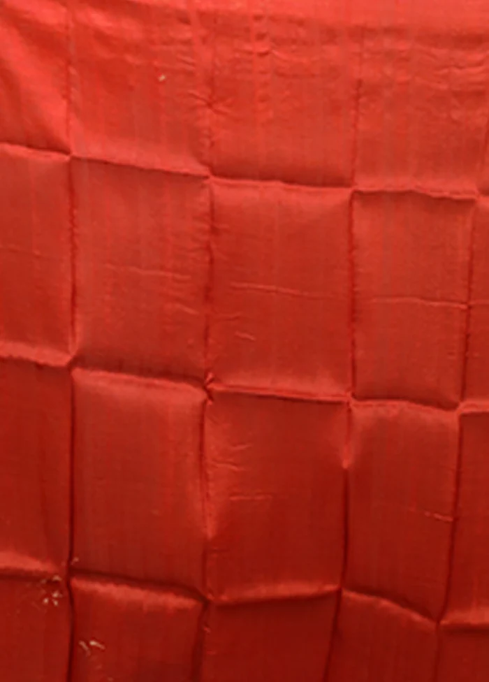 Red Printed Pure Silk Saree Without Blouse Piece - Image 5