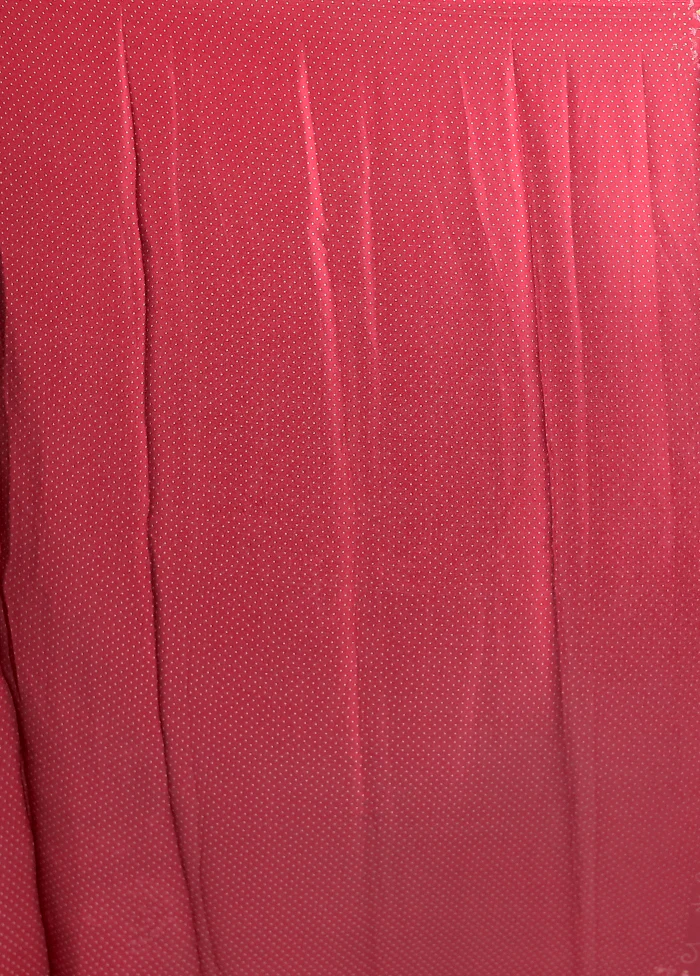 Red Printed Silk Saree With Blouse Piece - Image 5