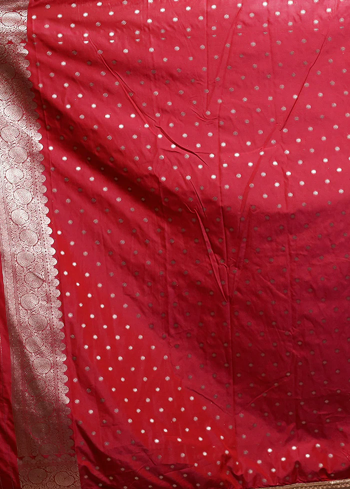 Red Uppada Silk Saree With Blouse Piece - Image 5