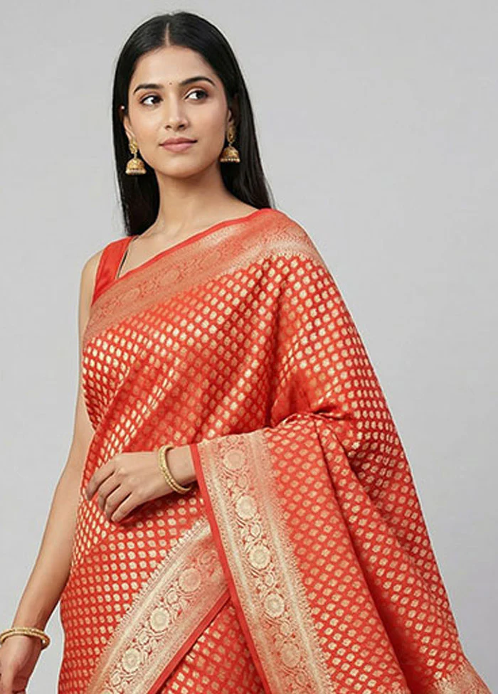 Red Uppada Silk Saree With Blouse Piece - Image 2