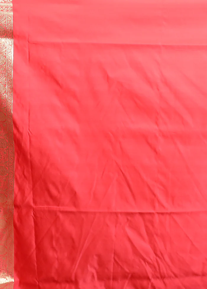 Rust Banarasi Silk Saree With Blouse Piece - Image 5