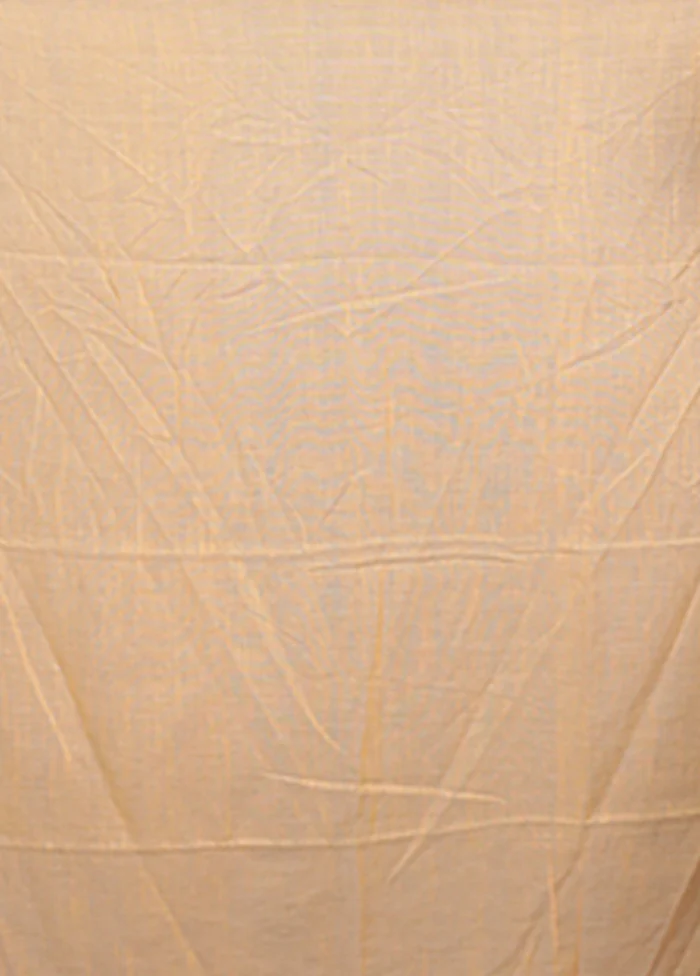 Yellow Cotton Saree With Blouse Piece - Image 5