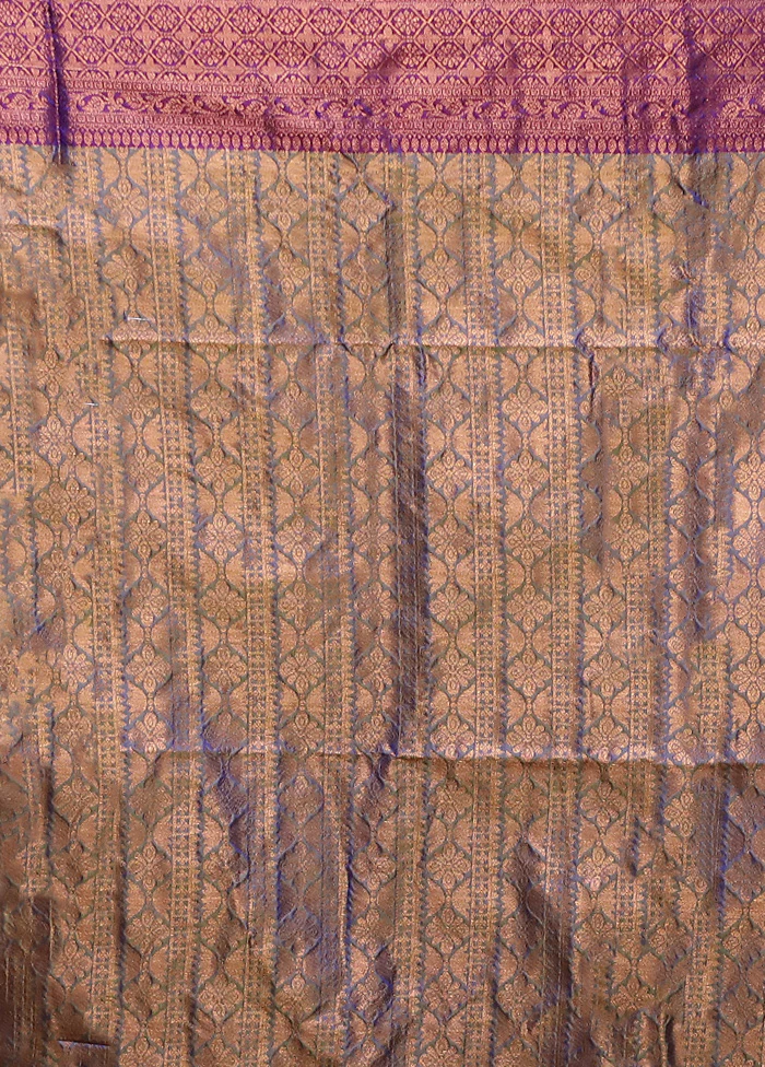 Rust Dupion Silk Saree With Blouse Piece - Image 5