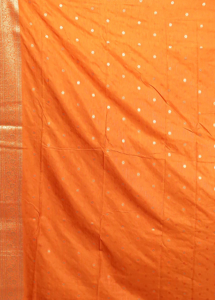 Rust Dupion Silk Saree With Blouse Piece - Image 5