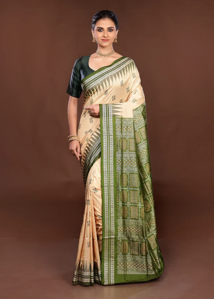 Rust Handloom Bomkai Pure Silk Saree With Blouse Piece - Image 2