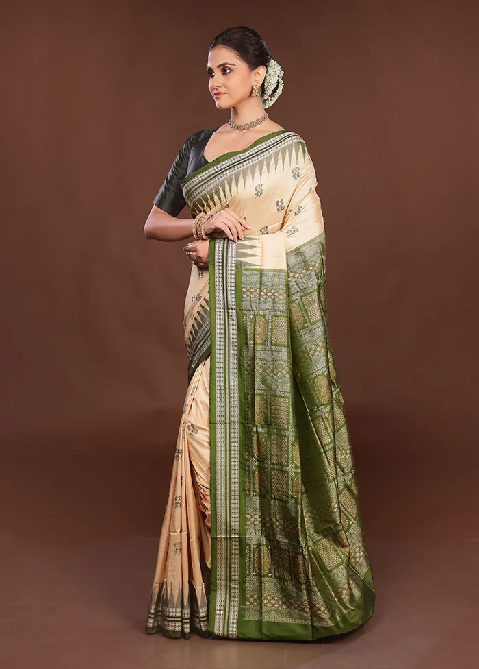 Rust Handloom Bomkai Pure Silk Saree With Blouse Piece - Image 4