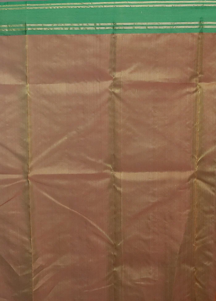 Rust Handloom Chanderi Pure Cotton Saree With Blouse Piece - Image 5