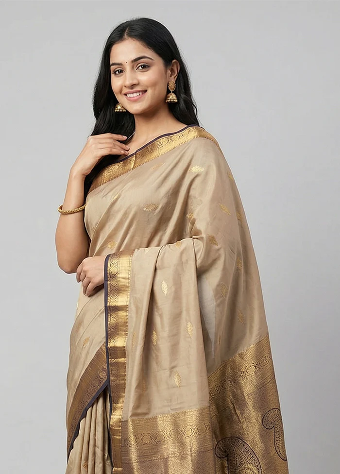 Rust Handloom Kanchipuram Pure Silk Saree With Blouse Piece - Image 2