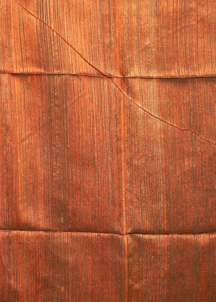 Rust Handloom Matka Pure Silk Saree With Blouse Piece - Image 5