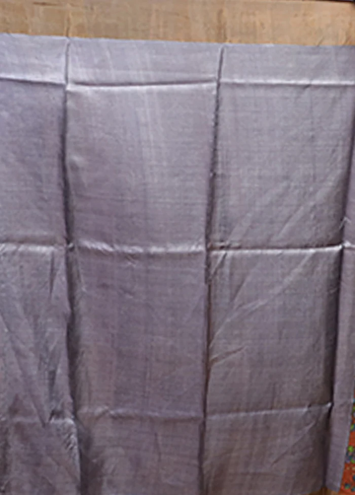 Brown Handloom Tussar Silk Saree With Blouse Piece - Image 5