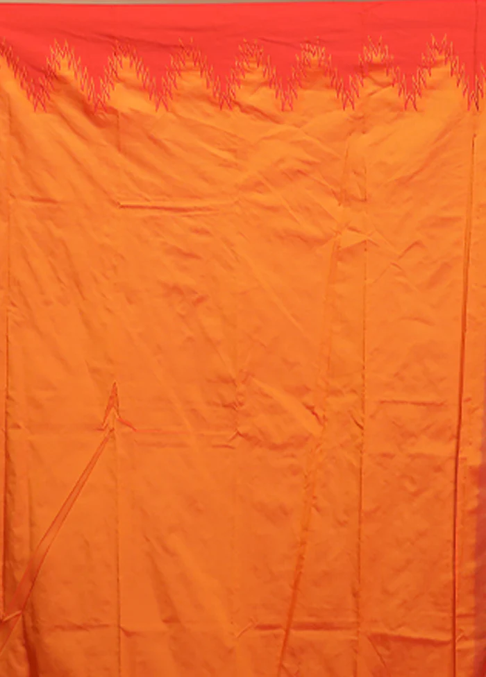 Rust Kanjivaram Silk Saree With Blouse Piece - Image 5