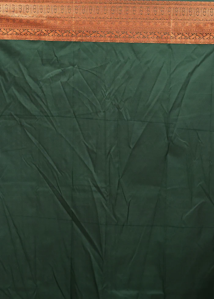 Rust Kanjivaram Silk Saree With Blouse Piece - Image 5