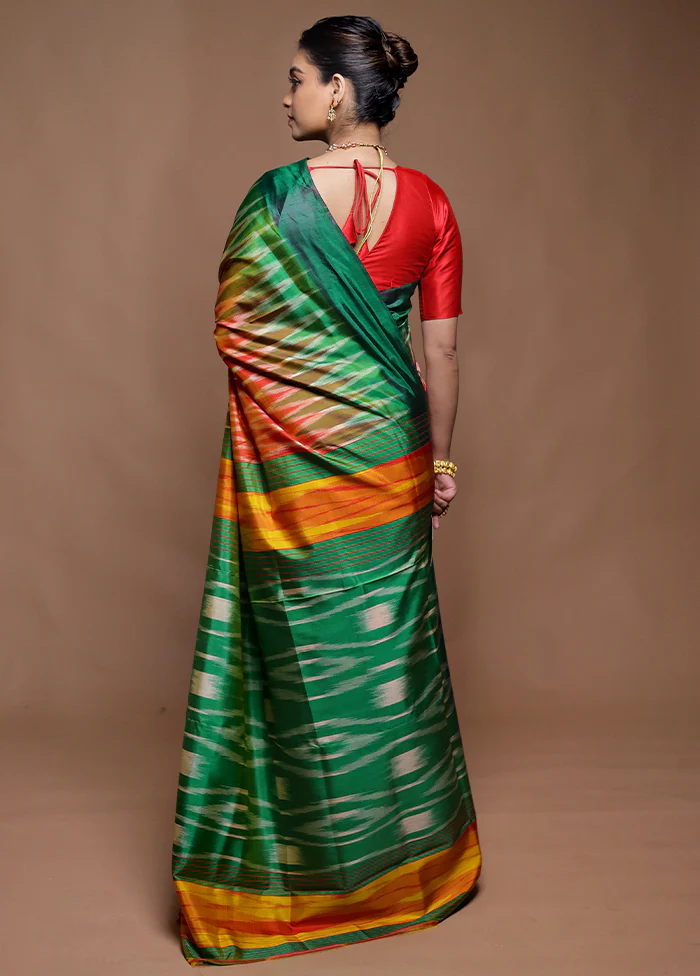 Red Pure Bishnupuri Silk Saree Without Blouse Piece - Image 3