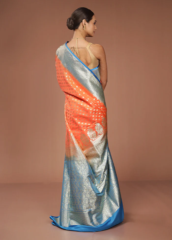 Rust Tanchoi Silk Saree With Blouse Piece - Image 3