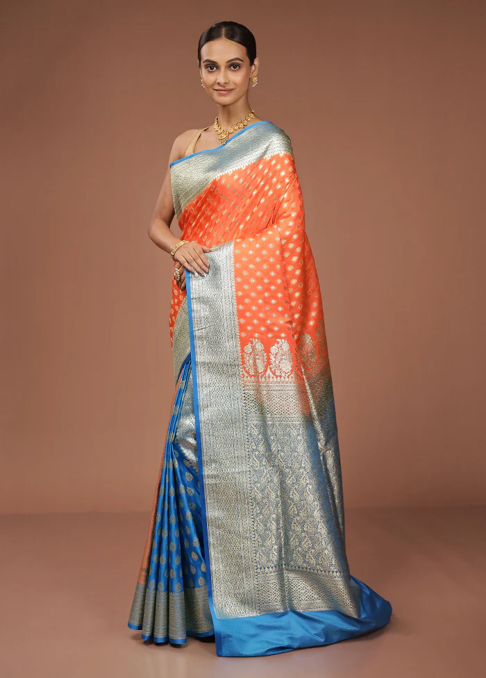 Rust Tanchoi Silk Saree With Blouse Piece - Image 4
