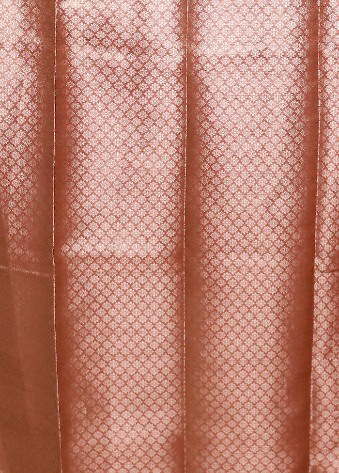 Rust Tissue Silk Saree With Blouse Piece - Image 5