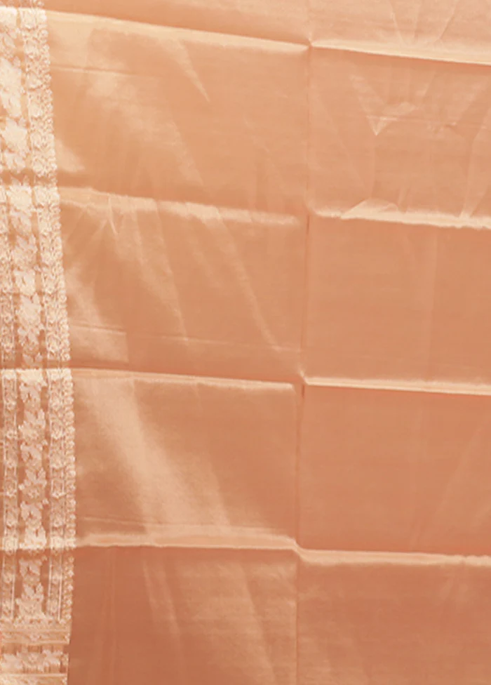 Rust Tissue Silk Saree With Blouse Piece - Image 5