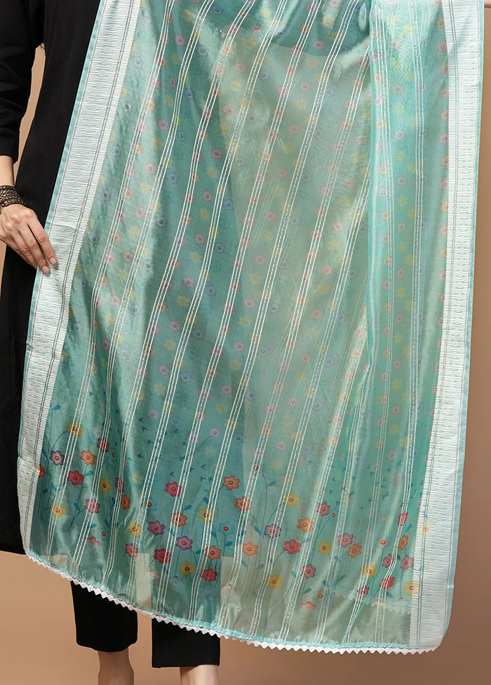 Sea Green Organza Dupatta - Image 3