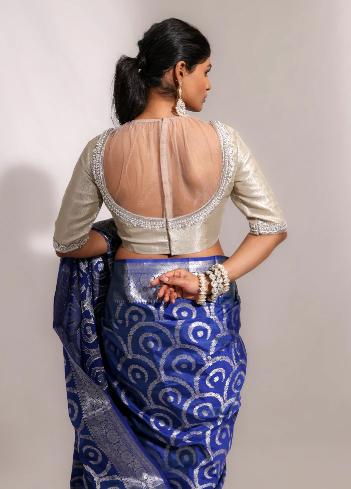 Silver Designer Designer Blouse - Image 2