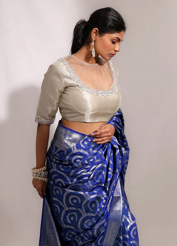 Silver Designer Designer Blouse - Image 3