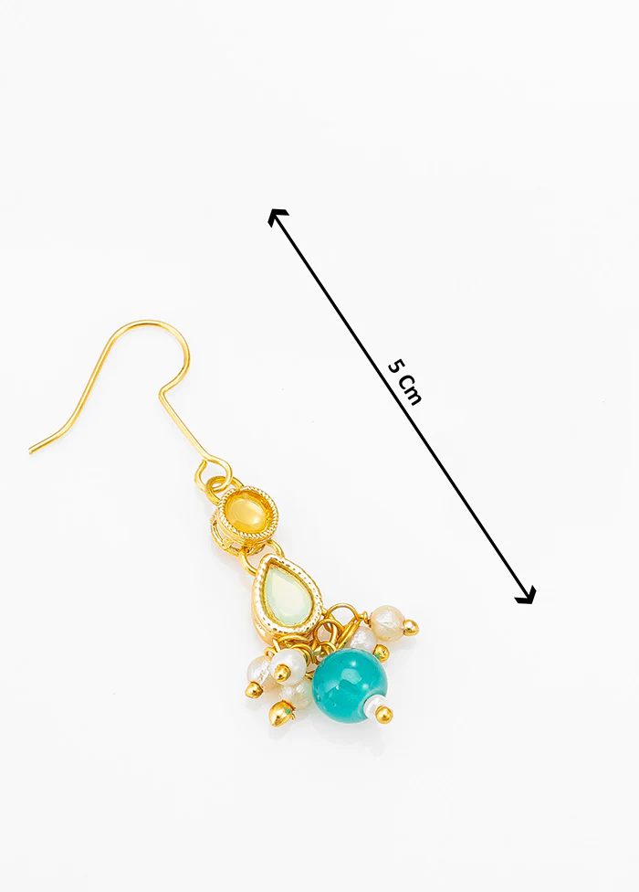 Sky blue Brass Kundan Stone Work Necklace - Image 2