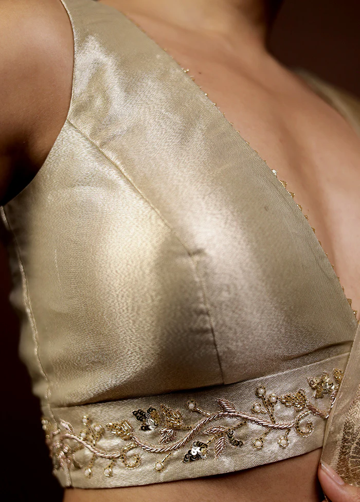 Wgold Tissue Designer Blouse - Image 3