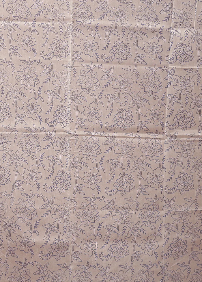 White Chanderi Silk Saree With Blouse Piece - Image 5