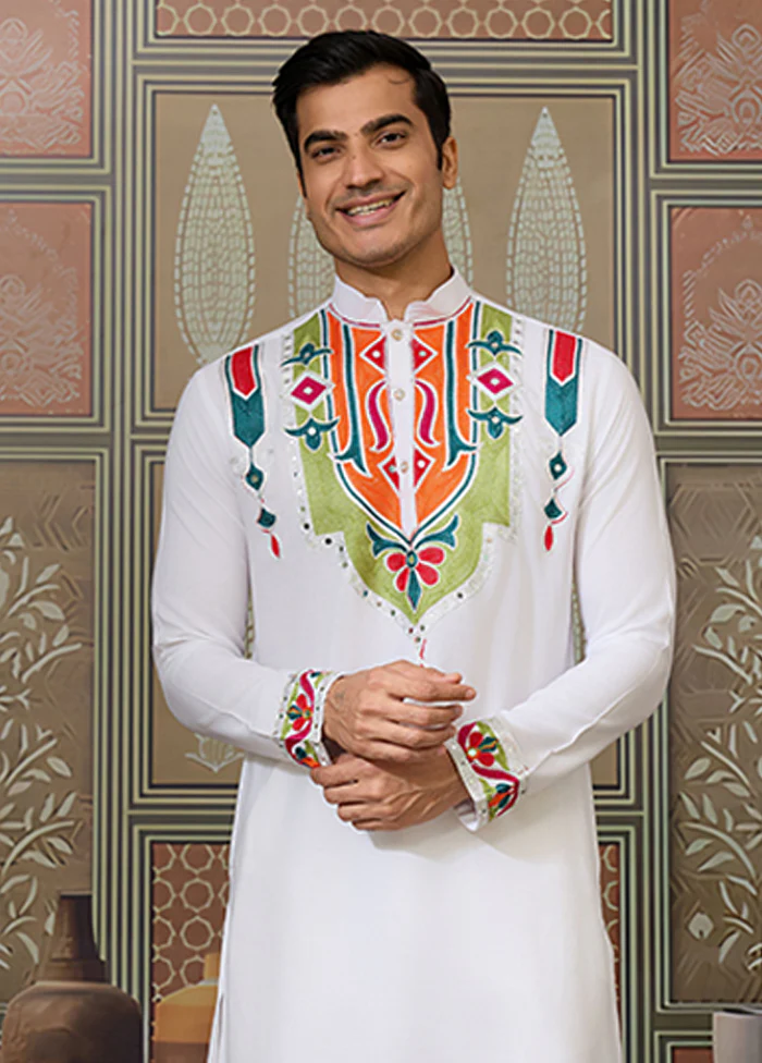 White Cotton Kurta - Image 2