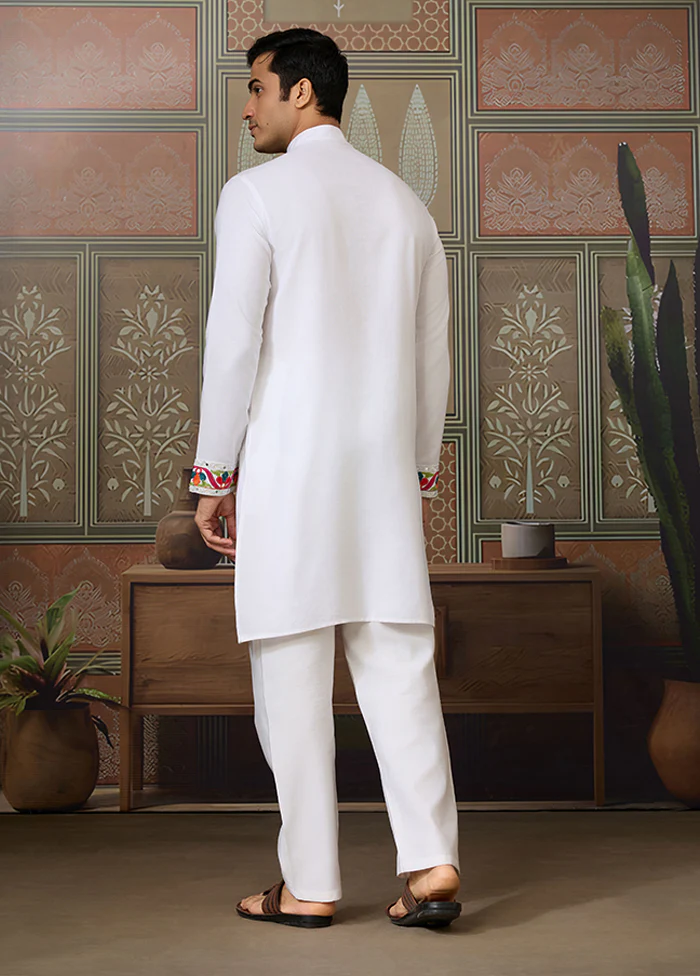 White Cotton Kurta - Image 3