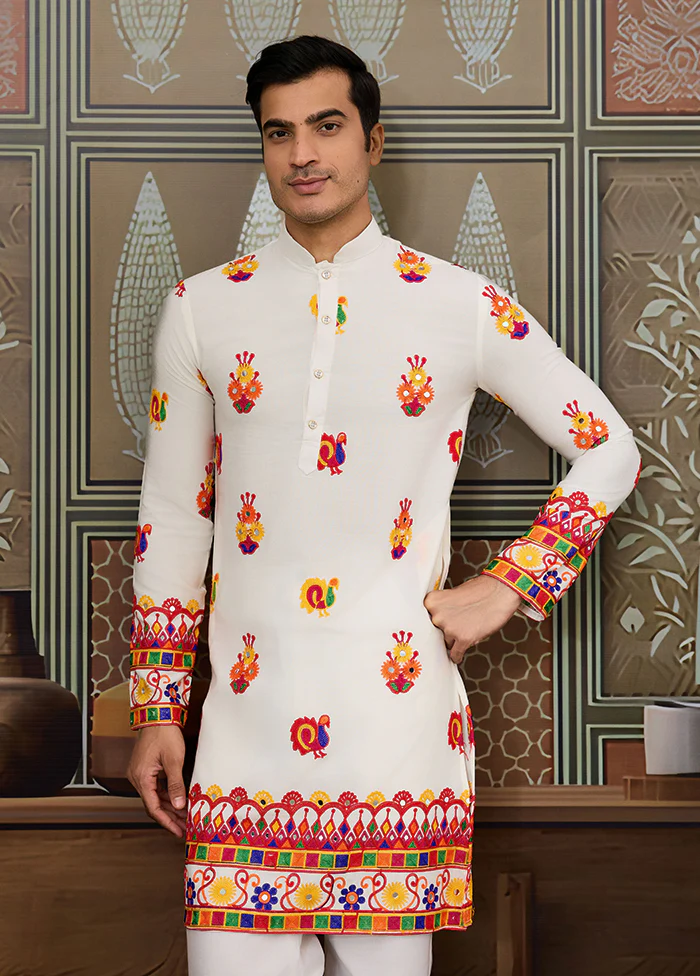 White Cotton Kurta - Image 2
